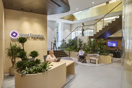 Image of the lobby in the Grant Thornton London office