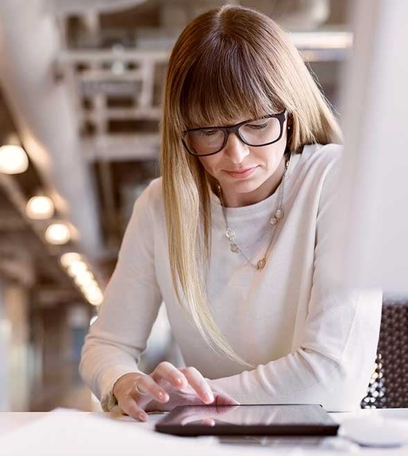 business woman at her desk