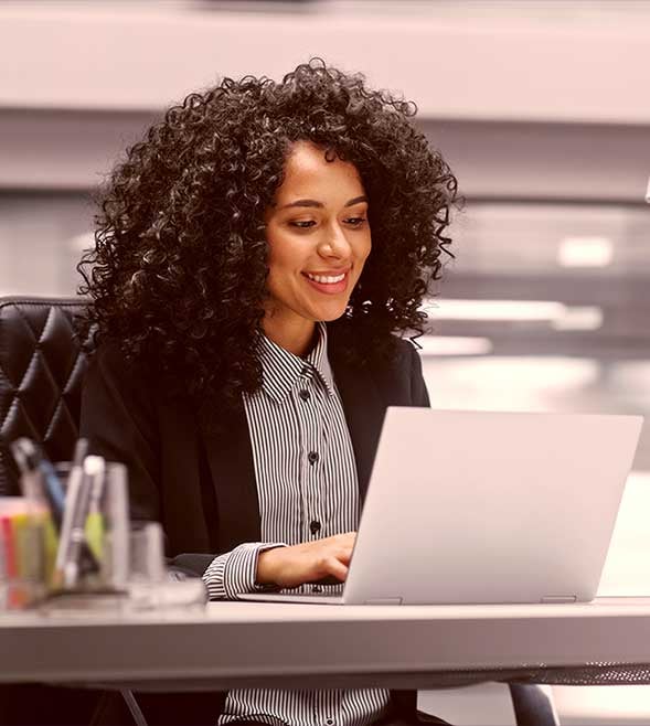 business woman using laptop