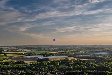 Image of a hot air balloon over Northamptonshire