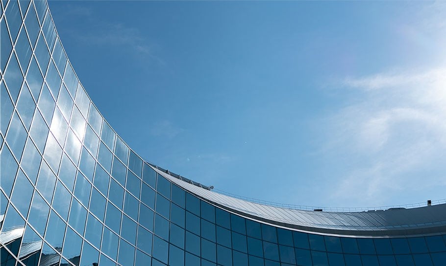 building office with blue sky