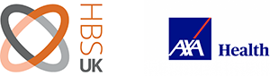 HBSUK and AXA Health logos