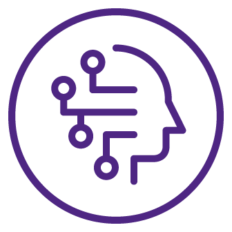 artificial intelligence icon - core purple