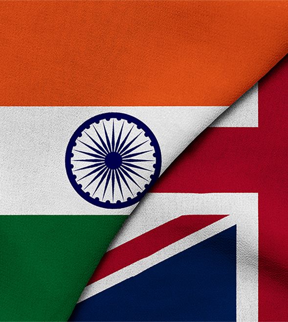 India and Britain flags