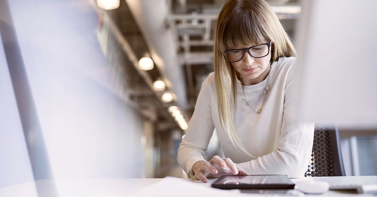 business woman at her desk