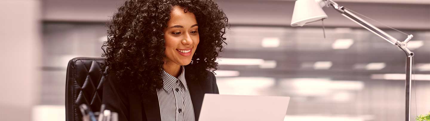business woman using laptop