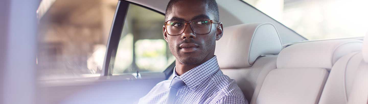 business man in a car