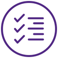 purple checklist icon