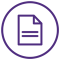 Icon depicting a purple document