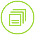 Icon depicting green documents