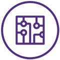 Icon demonstrating data and technology