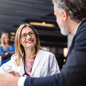 two people having a chat