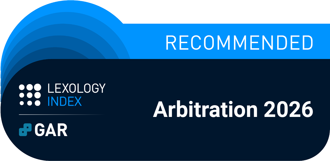 Recommended Award from Lexology Index Arbitration 2026