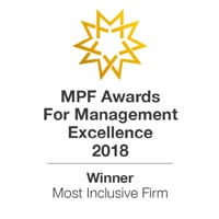 MPF Awards for Management Excellence 2018 MPF award most inclusive firm
Internatiaonal Firm of the Year